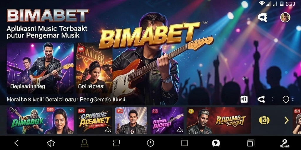 Screenshot gameplay BIMABET menampilkan interaksi seru pengguna dengan musik.