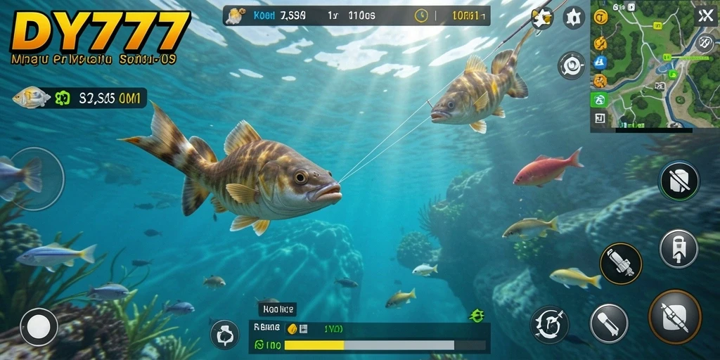 Tampilan gameplay DY777 yang menampilkan aksi memancing yang seru dan menantang.
