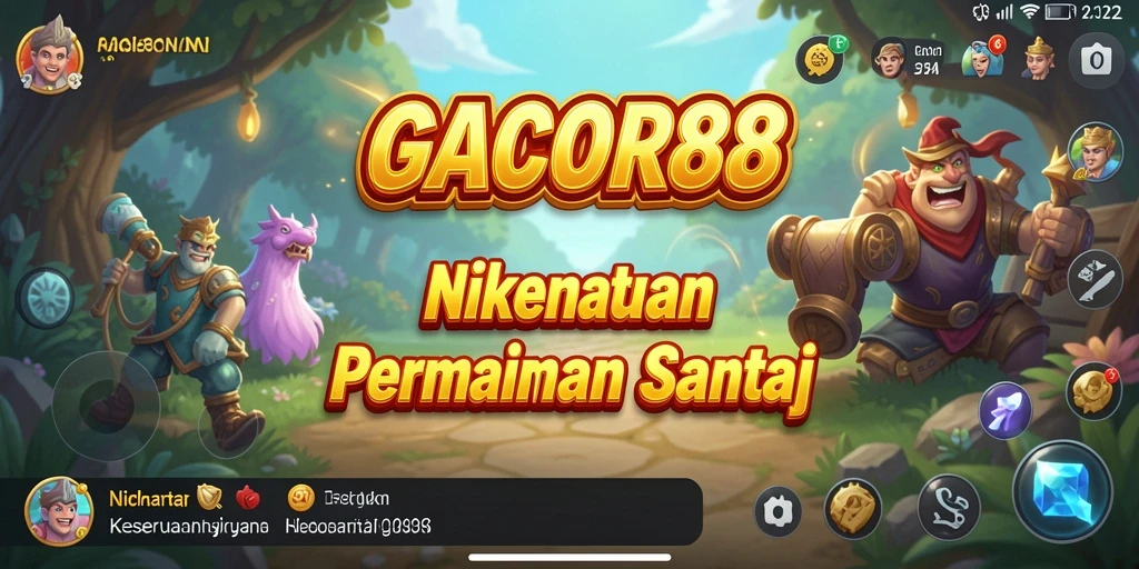 Tampilan gameplay GACOR88 yang ceria dan menarik.