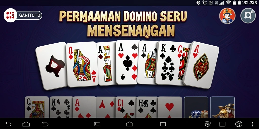 Screenshot gameplay GARITOTO menampilkan suasana bermain Domino yang menyenangkan.