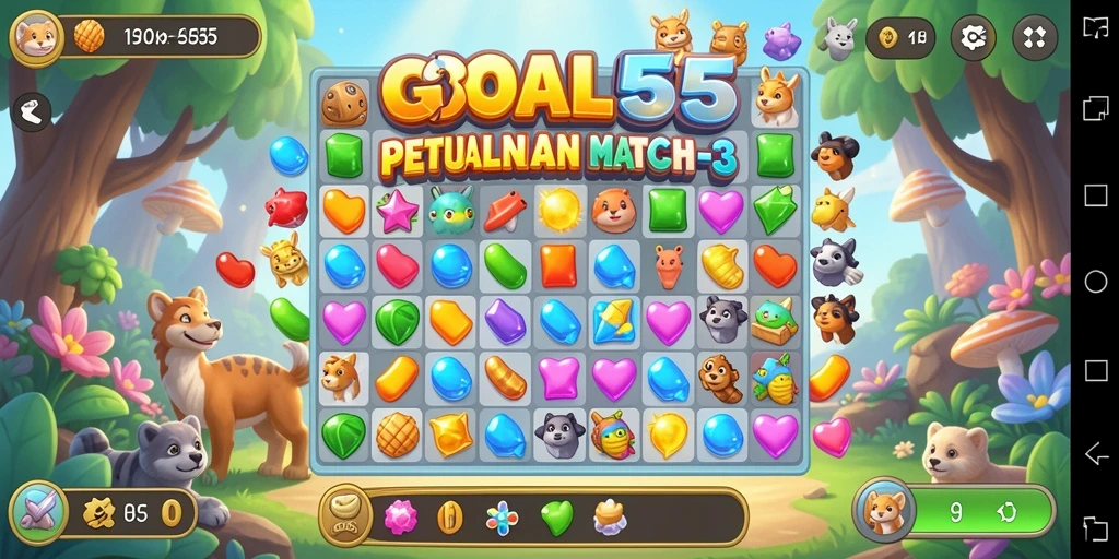 Tampilan gameplay GOAL55 yang menawan dan penuh warna.