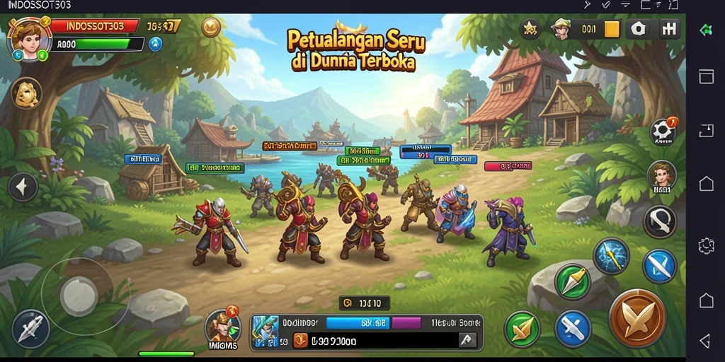 Tampilan gameplay Open World yang luas dan interaktif di INDOSLOT303.