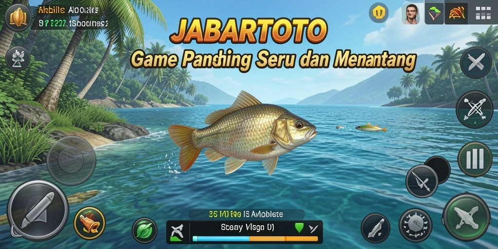 Screenshot utama JABARTOTO menunjukkan gameplay memancing yang seru.