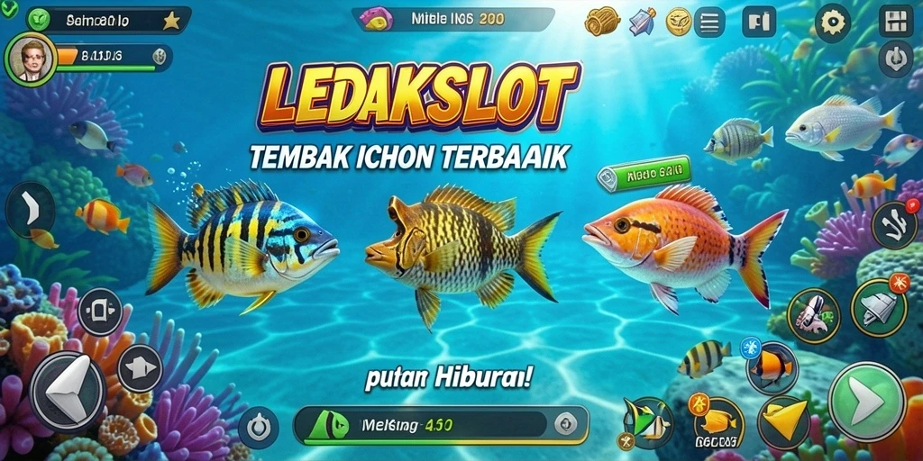 Tampilan gameplay menarik dalam LEDAKSLOT Tembak Ikan.