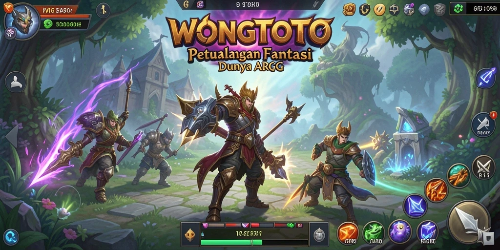 Tangkapan layar menampilkan aksi pertempuran epik dalam WONGTOTO.